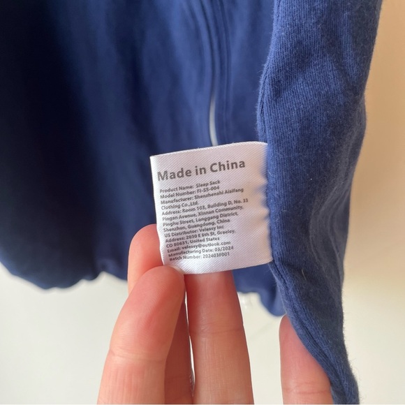 Fiemöl Baby Sleep Sack 6–12 Months Navy Blue Cotton Wearable Blanket Baby Shower - Picture 3 of 7